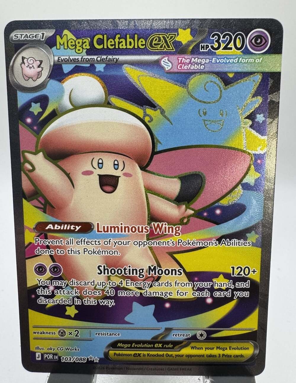Mega Clefable ex 103/088 Holo Ultra Rare Perfect Order Pokemon Cards NM
